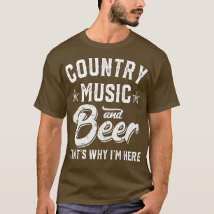 Mannen grappige landmuziek en bier Daarom ben ik H T-shirt