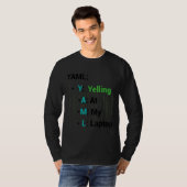 Mannen, grappige laptop met offerte koel IT-comput T-shirt (Voorkant volledig)