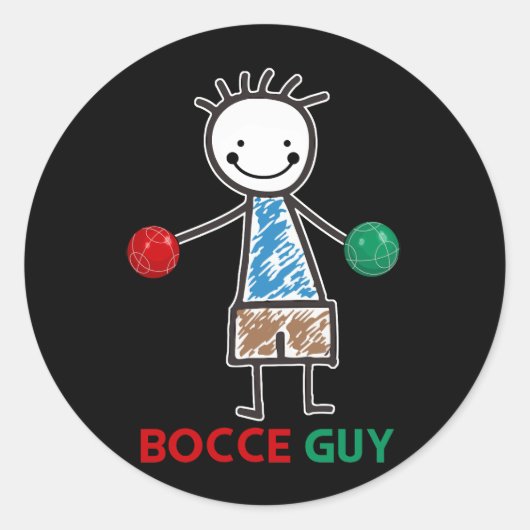 Mannen Grappige Meme Bocce Ball Design Boys Bocci  Ronde Sticker (Voorkant)