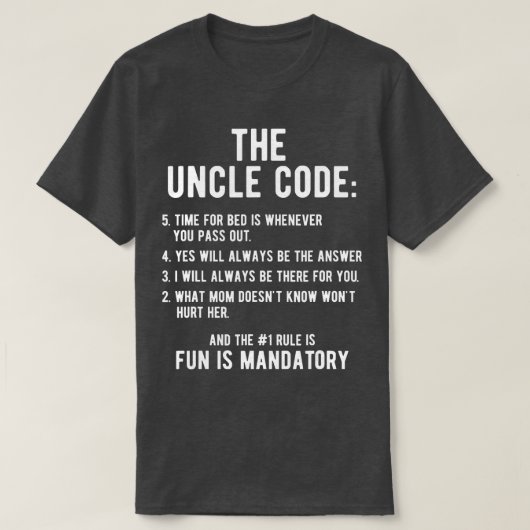 Mannen grappige oom cadeautjes van Niece Nephew T-shirt (Design voorkant)