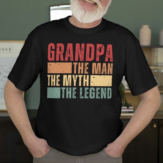 Mannen grappige opa het Man de mythe de legende T-shirt