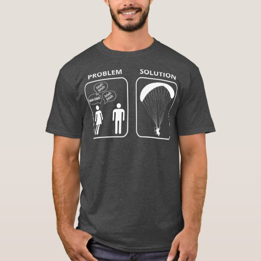 Mannen Grappige Paramotor Tshirt blah blah blah (Voorkant)
