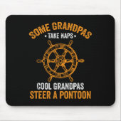 Mannen Grappige Pontonboot Cool Grandpas Steer A P Muismat (Voorkant)