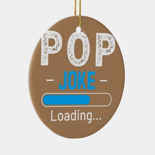 Mannen grappige POP Joke Loading Dad Fathers Day Keramisch Ornament (Rechts)