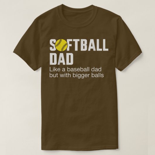 Mannen grappige softball papa voor Vaderdag van Da T-shirt (Design voorkant)