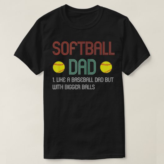 Mannen grappige softball vader als een honkbal vad t-shirt (Design voorkant)