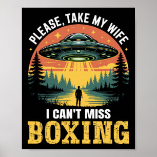 Mannen Grappige Ufo Boksen Joke Alien Abduction Re Poster