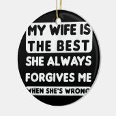 mannen grappige vader grap man vader vrouw keramisch ornament (Links)