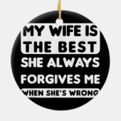 mannen grappige vader grap man vader vrouw keramisch ornament (Achterkant)