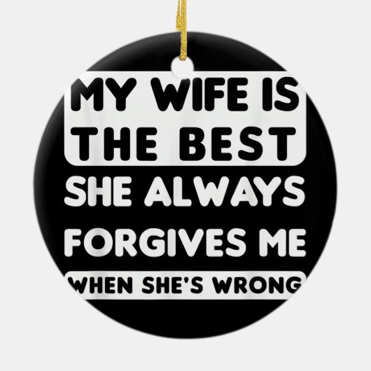 mannen grappige vader grap man vader vrouw keramisch ornament (Achterkant)