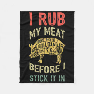 Mannen grappige vader houdt van bbq ik wrijf mijn fleece deken