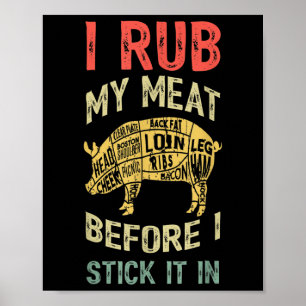 Mannen grappige vader houdt van bbq ik wrijf mijn poster