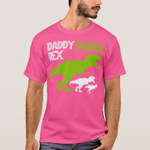 Mannen Grappige Vaderdag Daddysaurus T Rex Geschen T-shirt