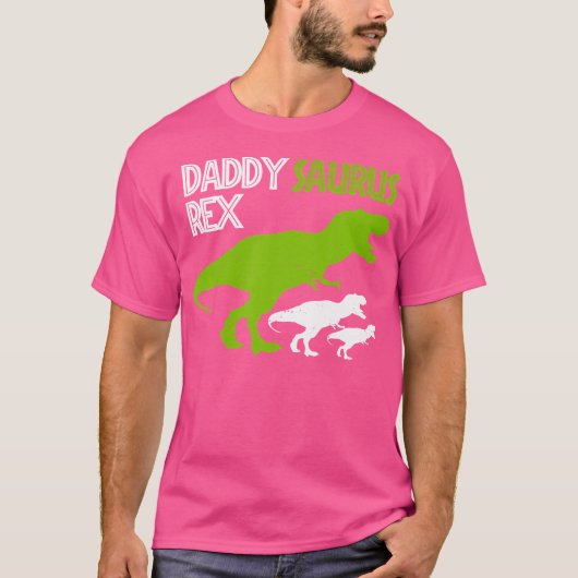 Mannen Grappige Vaderdag Daddysaurus T Rex Geschen T-shirt (Voorkant)