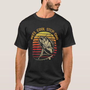 Mannen Grappige Vaderdag Vis Reel Cool Stiefvader  T-shirt