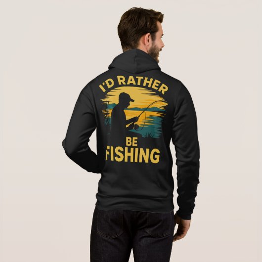 Mannen grappige visserij  hoodie (Achterkant volledig)