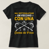 Mannen grappige vissers en oude Geviste Gezegden m T-shirt (Design voorkant)