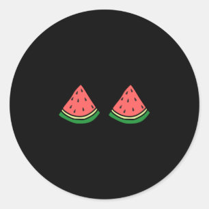 Mannen grappige zomervakantie shirts_watermeloen s ronde sticker