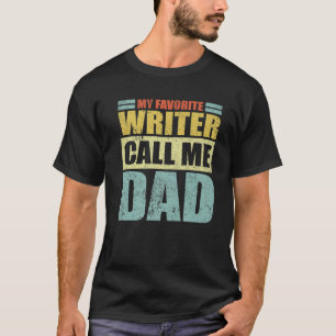 Mannen grappigheid Mijn favoriete schrijver noemt T-shirt