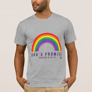 Mannen Gray T-Shirt Rainbow God's belofte