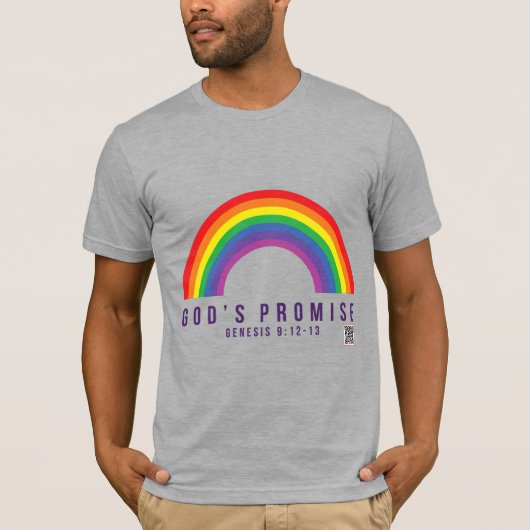 Mannen Gray T-Shirt Rainbow God's belofte (Voorkant)