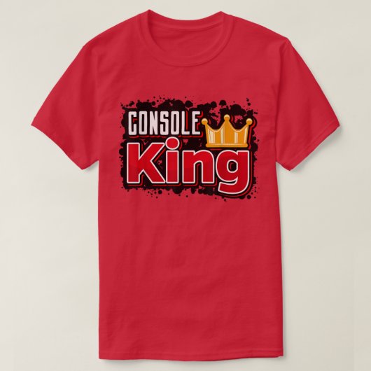 Mannen Great Console King Gamer Statement Gaming V T-shirt (Design voorkant)