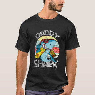 Mannen Great Dad Shark Vaderdag Sunset Vingtag T-shirt