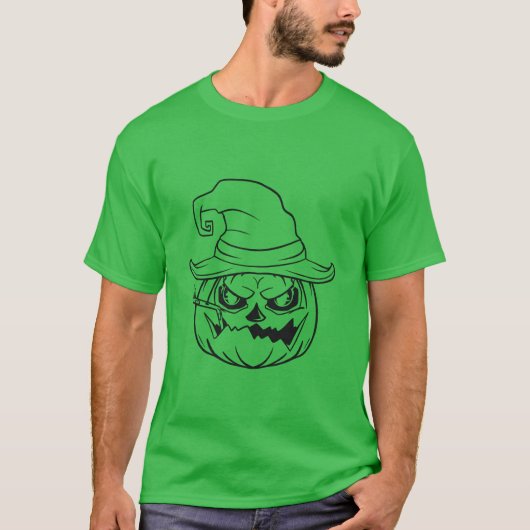 Mannen Green Halloween T-Shirt (Voorkant)