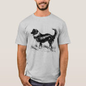 Mannen grens Collie Dog T-shirt (Voorkant)