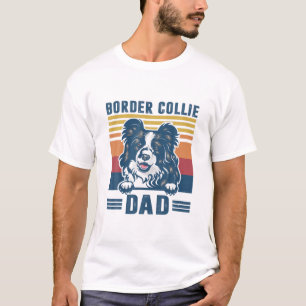 Mannen grens Collie Vader Pader Retro Border Colli T-shirt