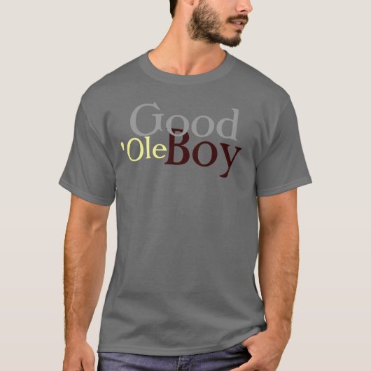 Mannen Grijs Goed Ole Boy T-Shirt (Voorkant)