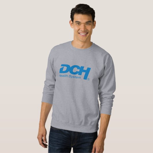 Mannen - Grijs - Sweater - Big DCH Blue Logo (Voorkant volledig)