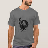 Mannen Grijs T-shirt met Black Ghost Holding (Voorkant)