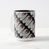 Mannen Grijze Suit en Rode Stropdas Koffie Mok (Voorkant links)