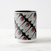 Mannen Grijze Suit en Rode Stropdas Koffie Mok (Center)