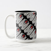 Mannen Grijze Suit en Rode Stropdas Koffie Mok (Links)