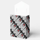 Mannen grijze Suit en rode Stropdas Tent Favor Box Bedankdoosjes (Geopend)