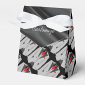 Mannen grijze Suit en rode Stropdas Tent Favor Box Bedankdoosjes (Voorkant Zijde)