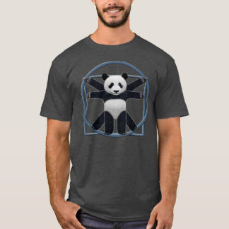 Mannen Grijze Vitruvian Panda T-Shirt
