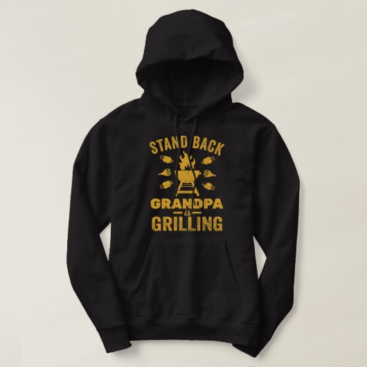 Mannen Grill Master Shirten Opa Grilling Funny BB Hoodie (Design voorkant)