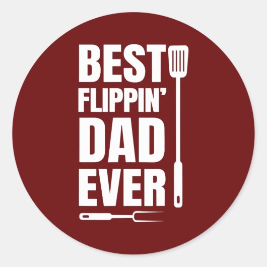 Mannen Grill Pa Best Flippin Vader Ever Vader Ronde Sticker (Voorkant)