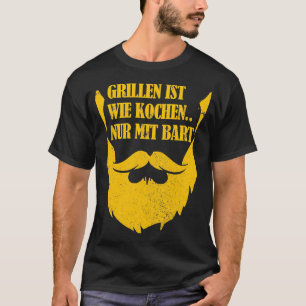 Mannen grillen is als koken alleen met baard t-shirt