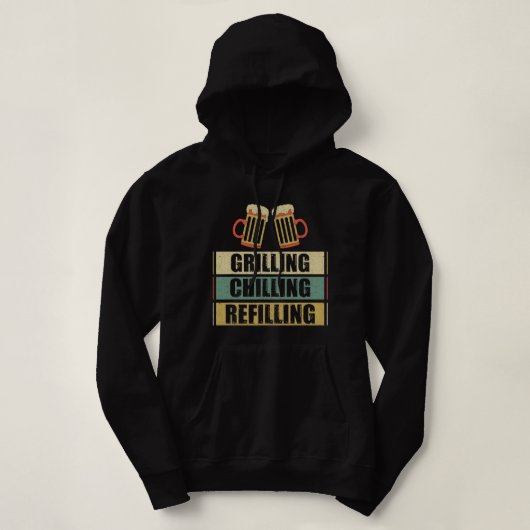 Mannen grillen koelen bijvullen grappige barbecue  hoodie (Design voorkant)