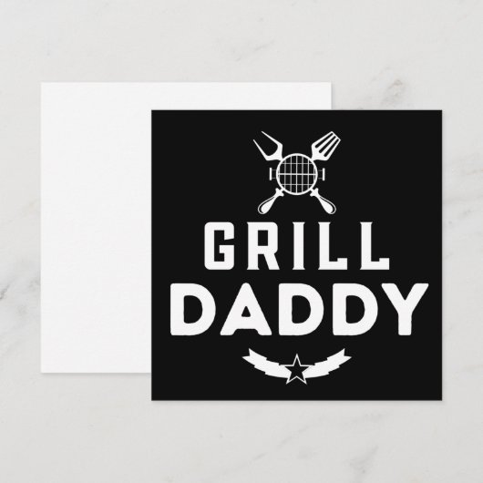 Mannen grillpap BBQ en roken voor Vaderdag Feestdagenkaart (Voorkant / Achterkant)