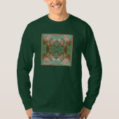 Mannen groen Gingko T-shirt met lange mouwen (Voorkant)