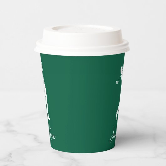 Mannen-groen monogram papieren bekers (Links)