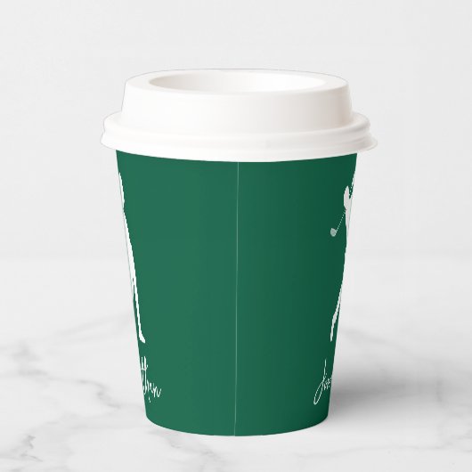 Mannen-groen monogram papieren bekers (Rechts)