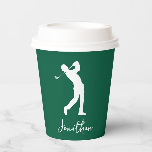 Mannen-groen monogram papieren bekers (Voorkant)