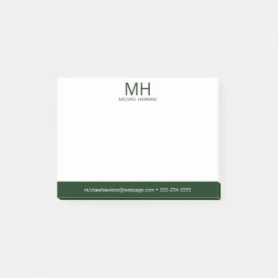 Mannen Groen monogram Post-it® Notes