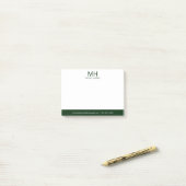 Mannen Groen monogram Post-it® Notes (Op bureau)